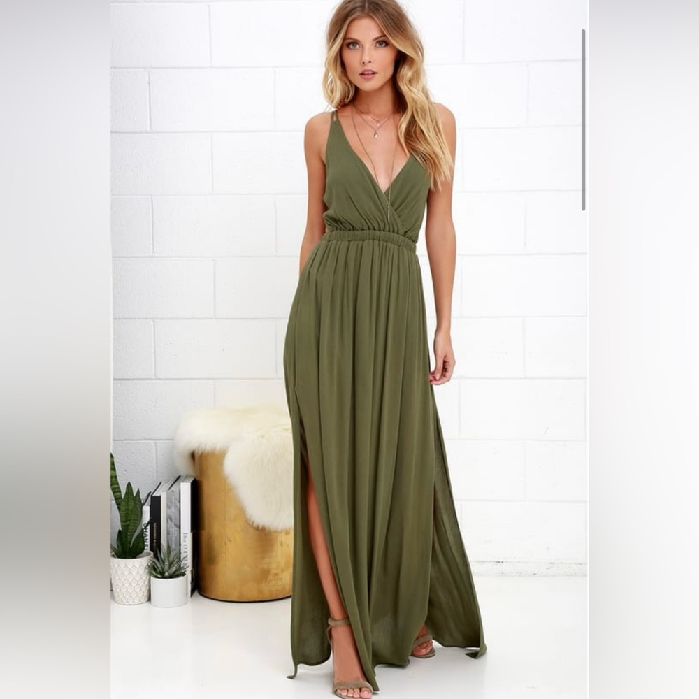 Lulu’s Olive Green Maxi Dress